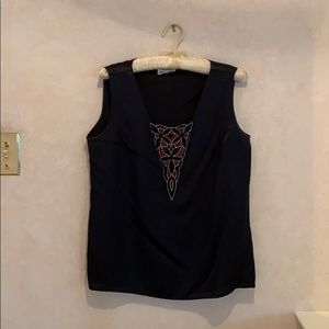 Vintage Nolan Miller sleeveless blouse